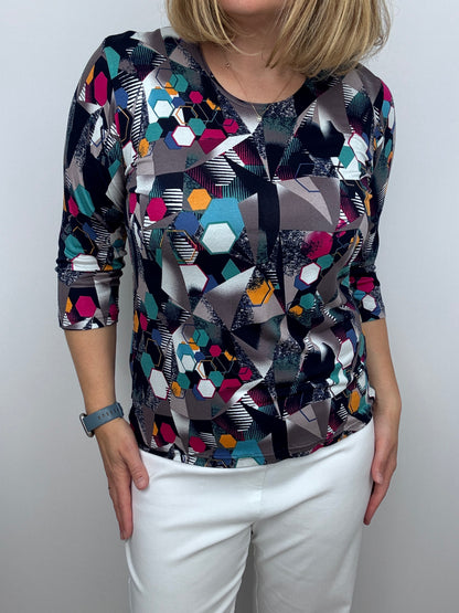 CHLOE cotton feel style top 3/4 sleeves