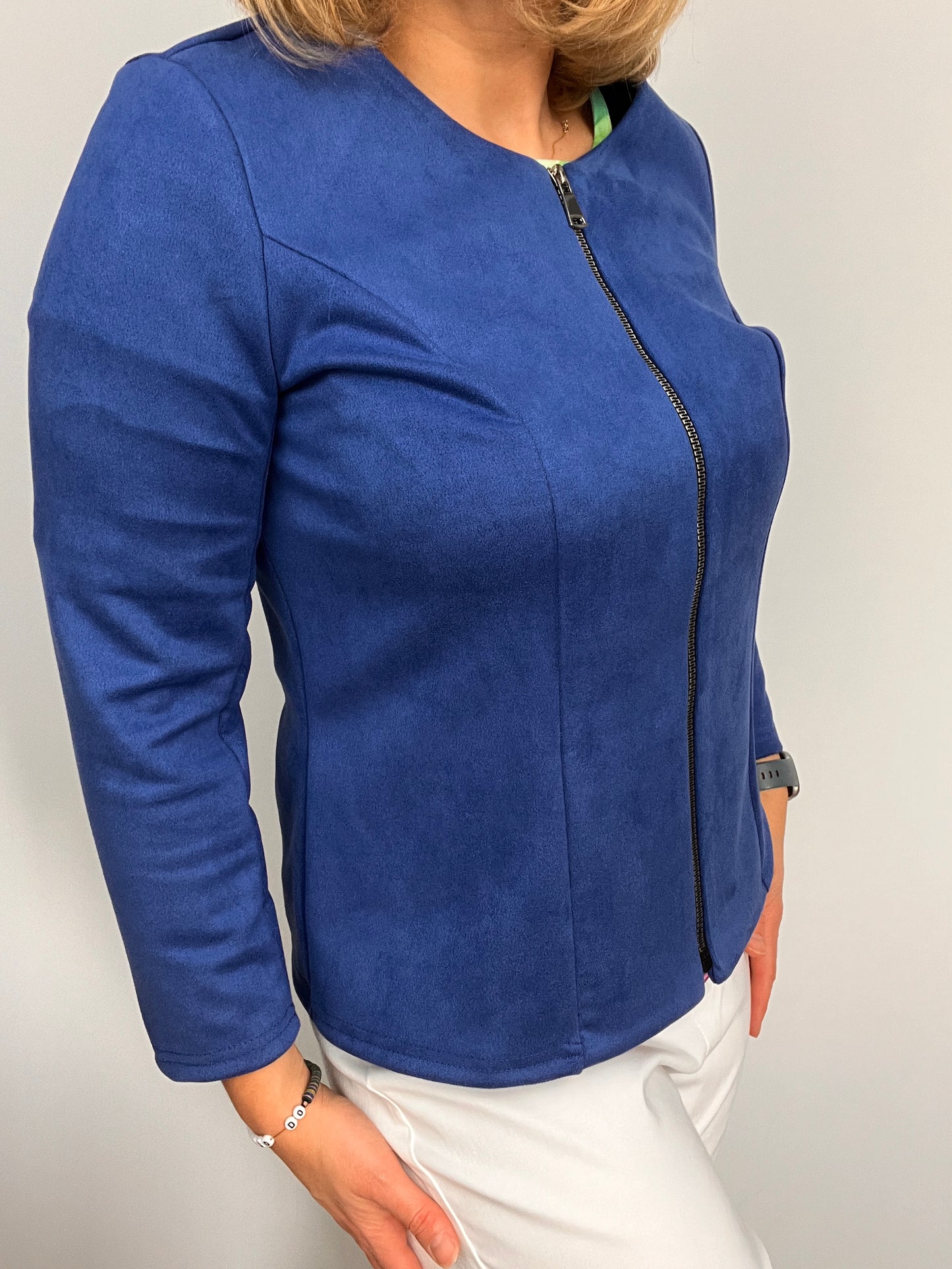 Suedette jacket blue