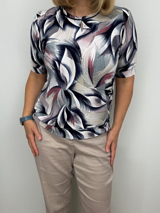 DYMPNA short sleeve top with wide band
