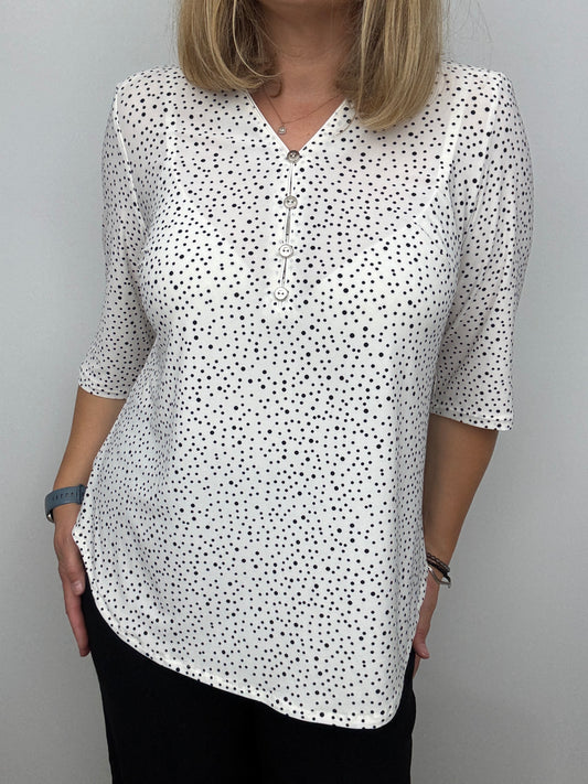 PAULA button-detail V-neck top