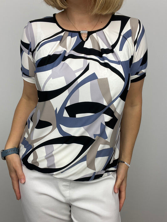 JULIA short sleeve top with elasticated hem
