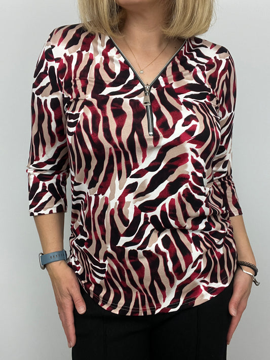 STEPHANIE zip top 3/4 sleeve