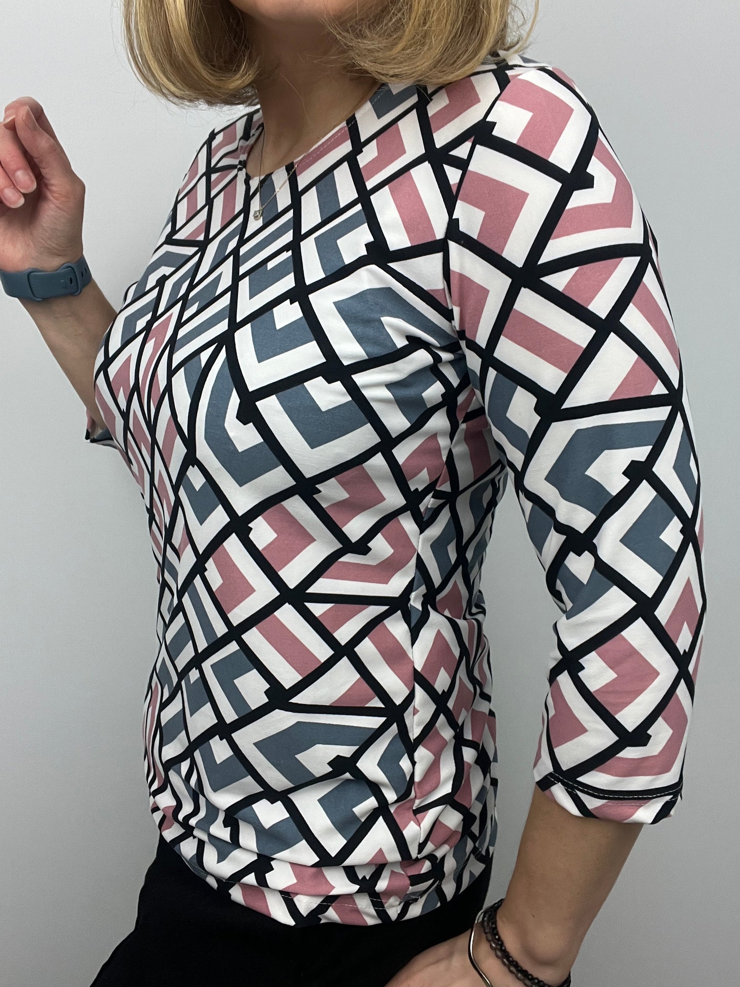 JANE peachy feeling style top 3/4 sleeves