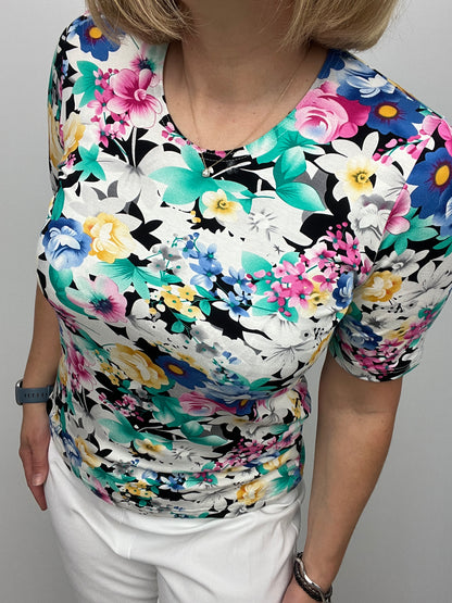 FLOWER BOUQUET cotton feel style top