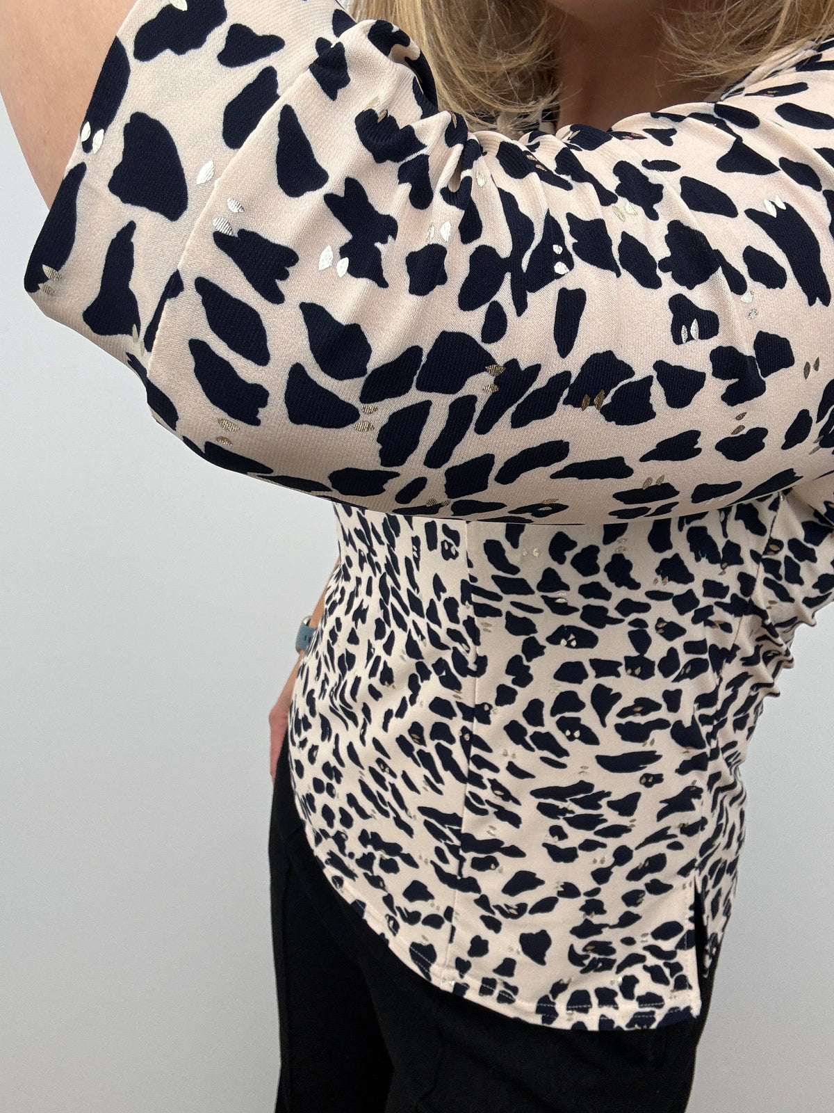 DEBRA top with pleated neckline