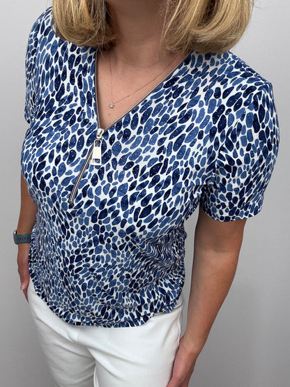 ASTRA short sleeve zip top