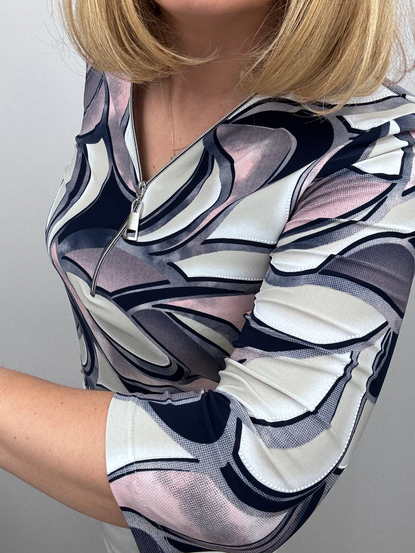 RACHEL 3/4 sleeve zip top