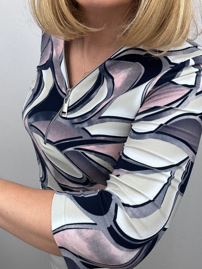 RACHEL 3/4 sleeve zip top