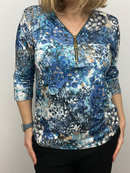 ELSA 3/4 sleeve zip top