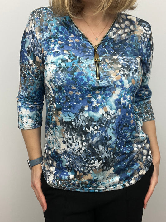 ELSA 3/4 sleeve zip top