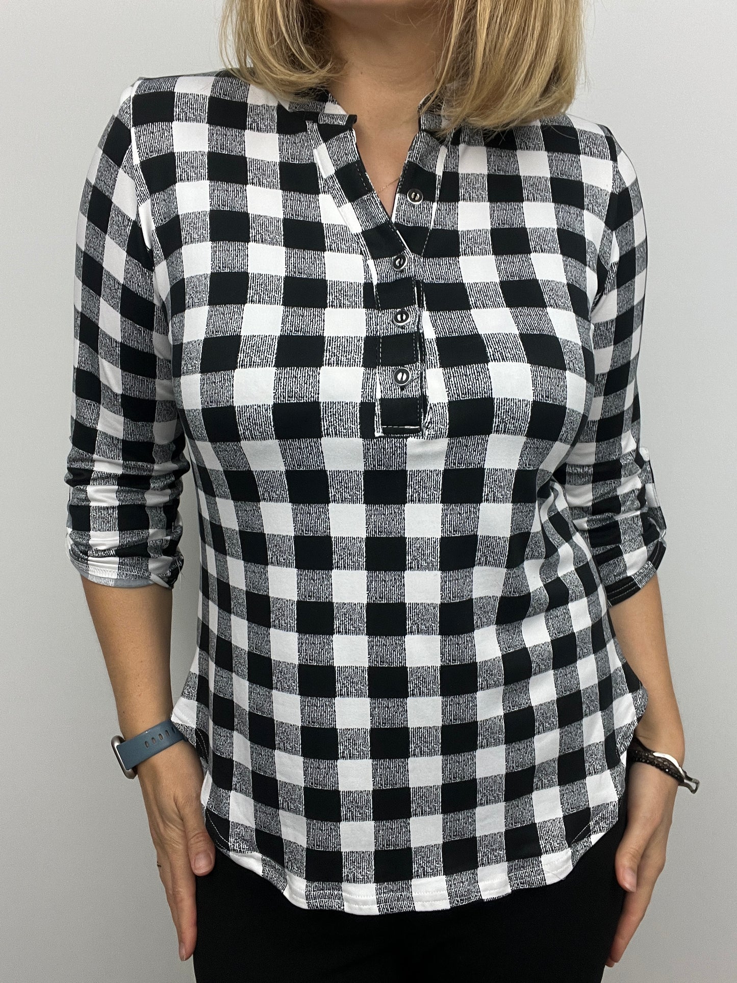 BILLIE stand-up collar top