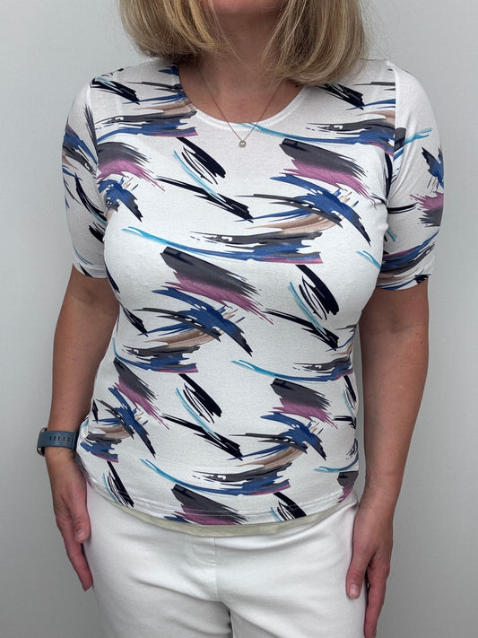 UNA cotton feel style top short sleeve