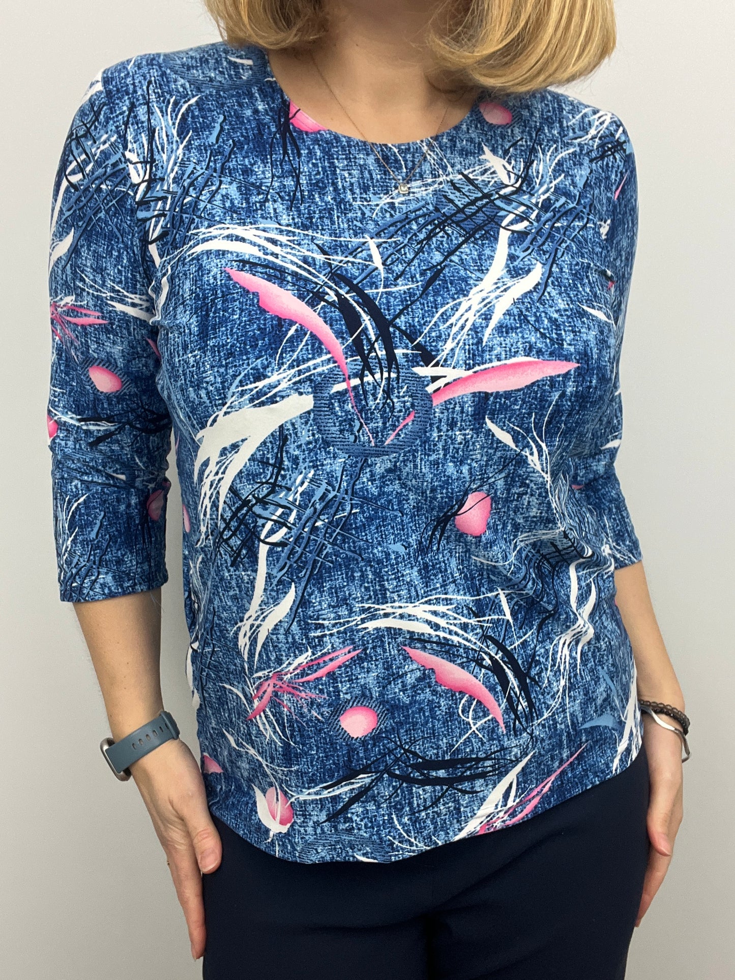 HARPER peachy feeling style top 3/4 sleeves