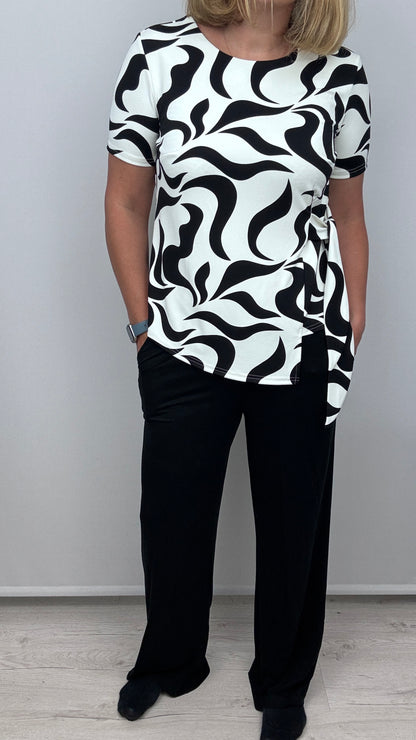 COCO two-piece set: side tie top and trousers set