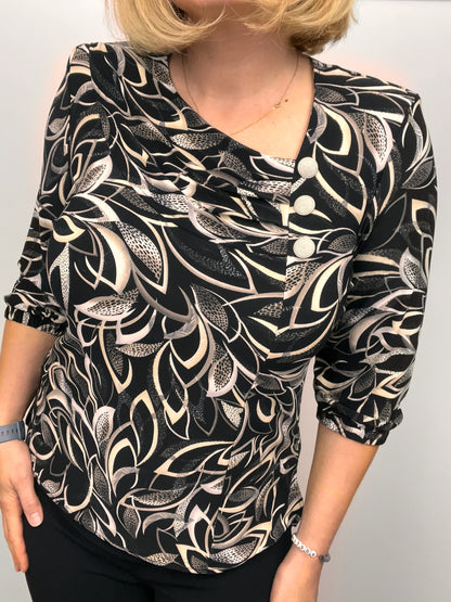 TERESA top with pleated neckline
