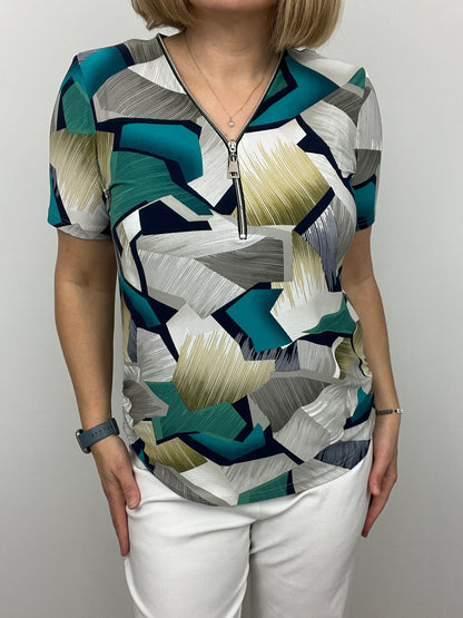 DESTINY short sleeve zip top