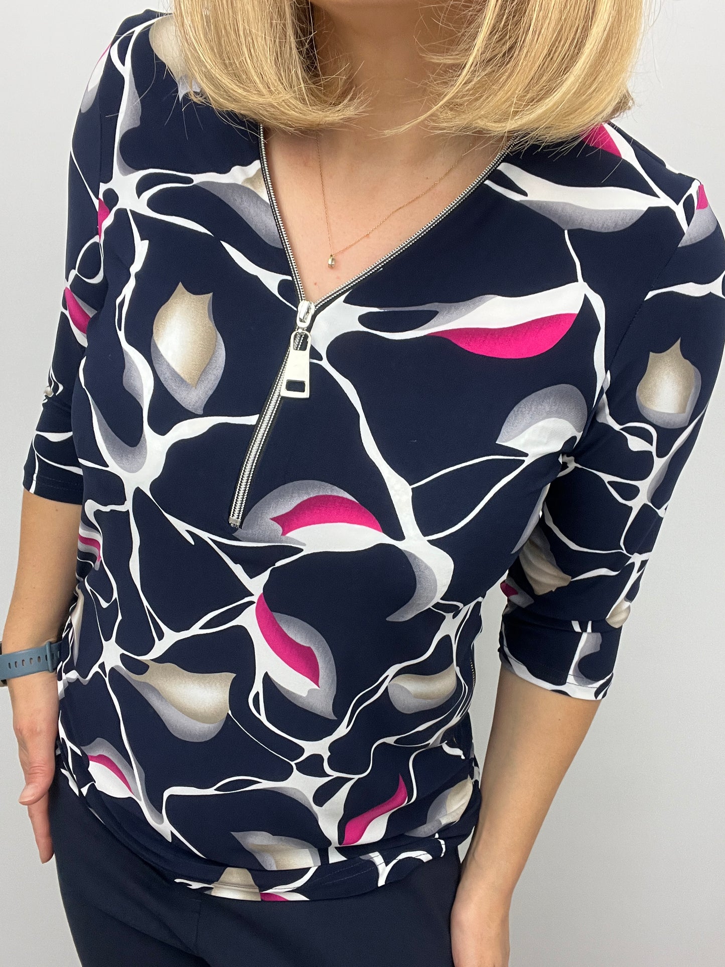 BONNIE 3/4 sleeve zip top