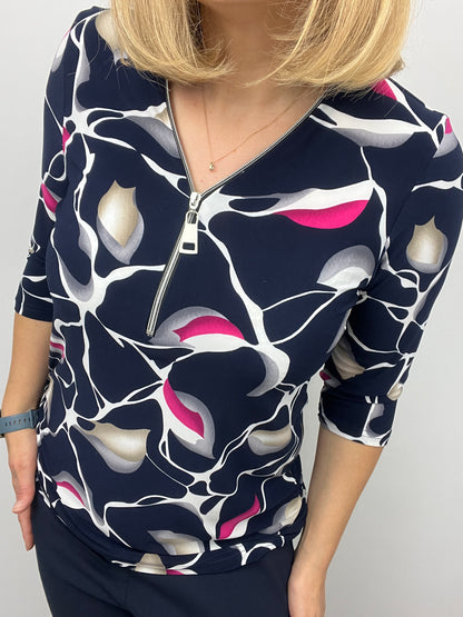BONNIE 3/4 sleeve zip top