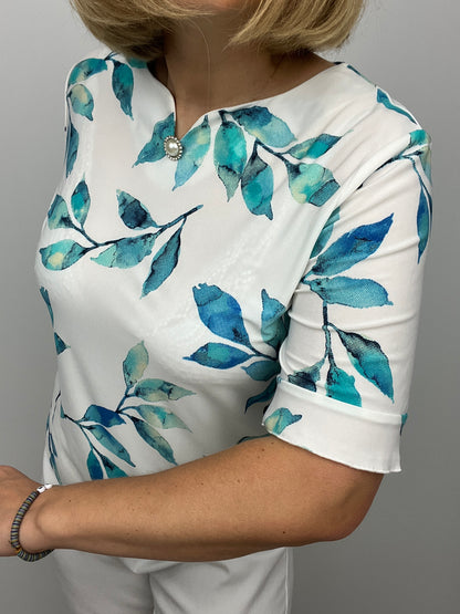 Lorna leaf print top