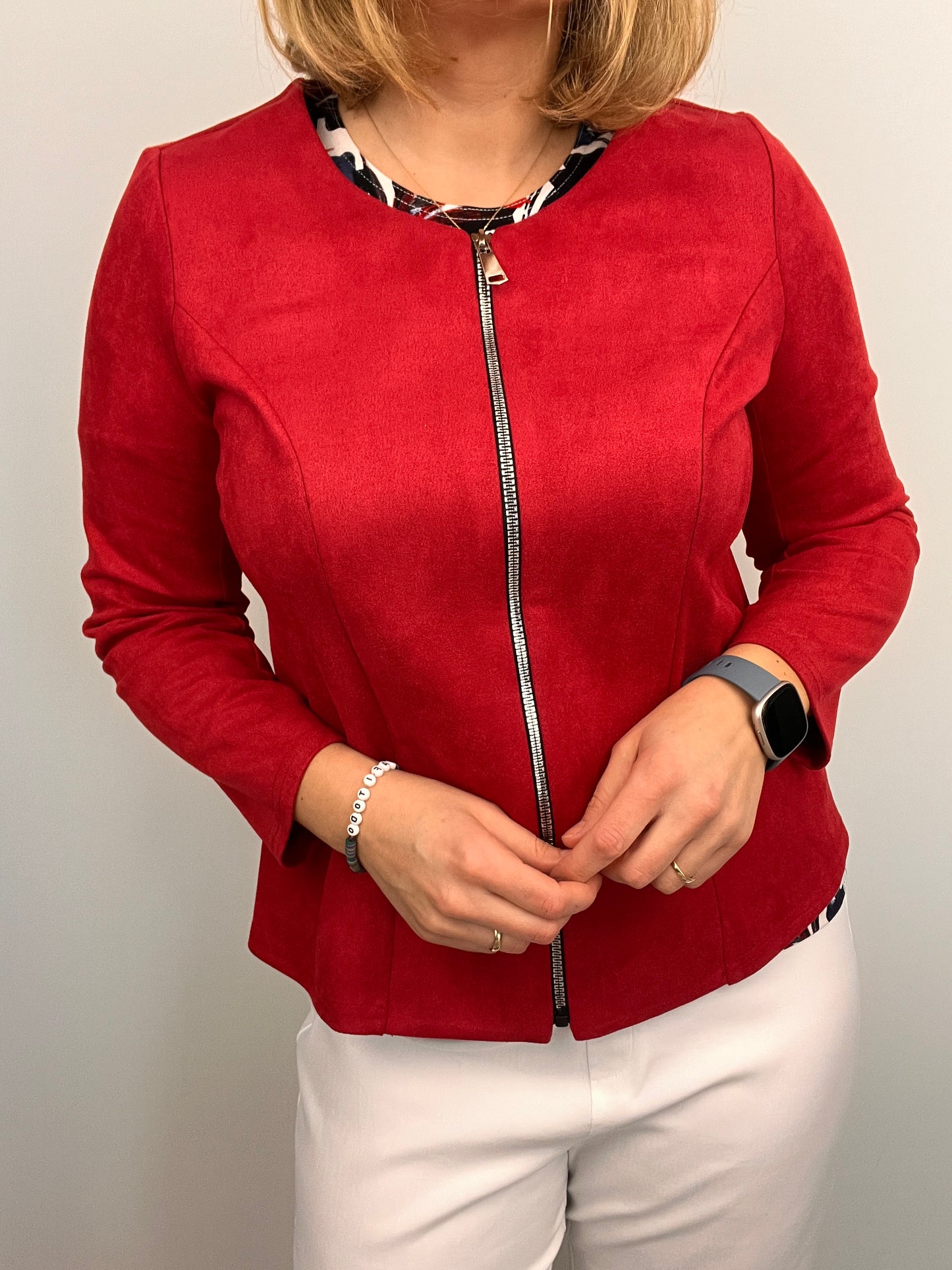 Suedette jacket red