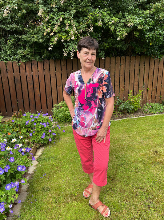NIAMH short sleeve zip top