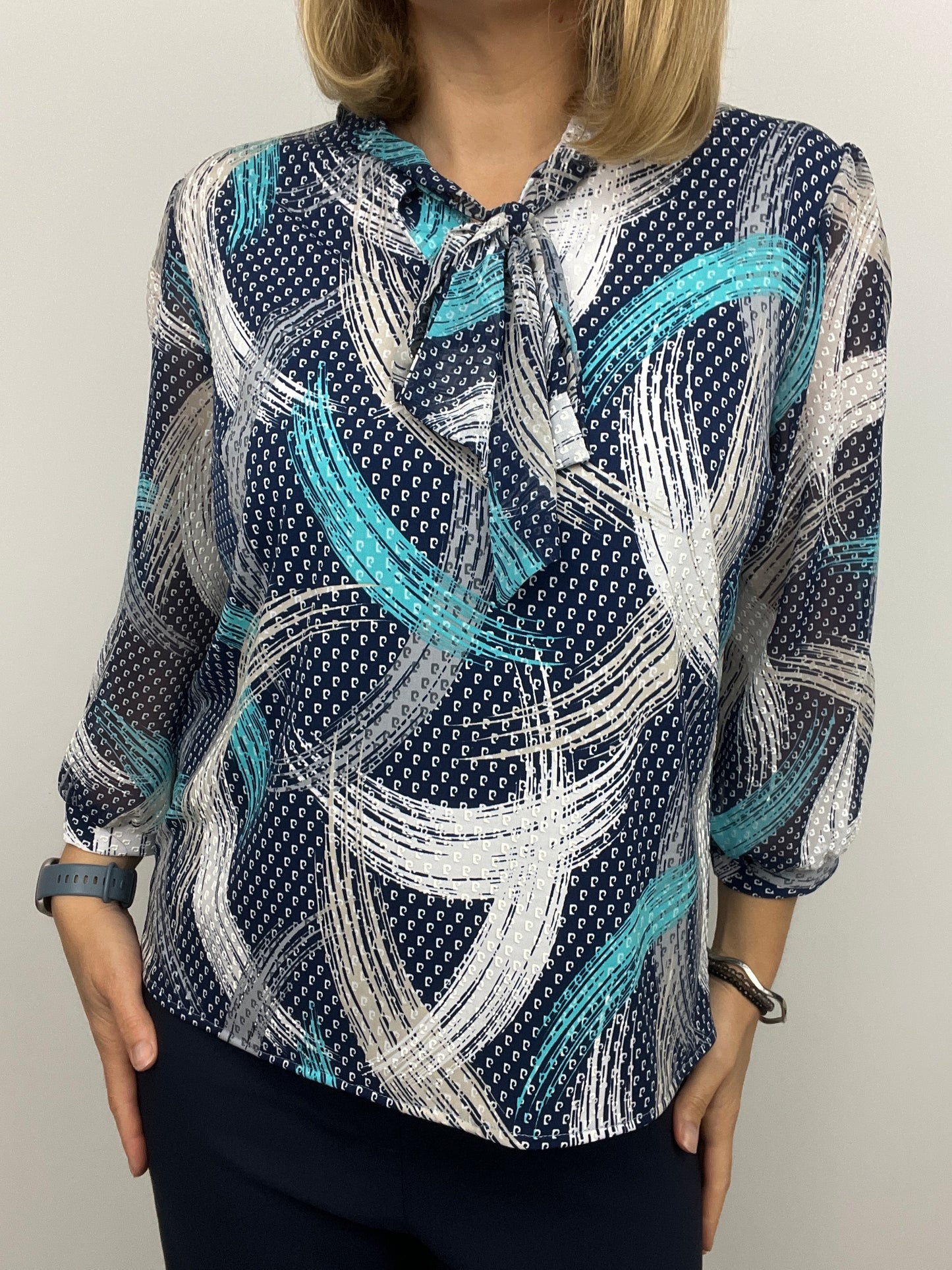 MARY top with bow tie neck