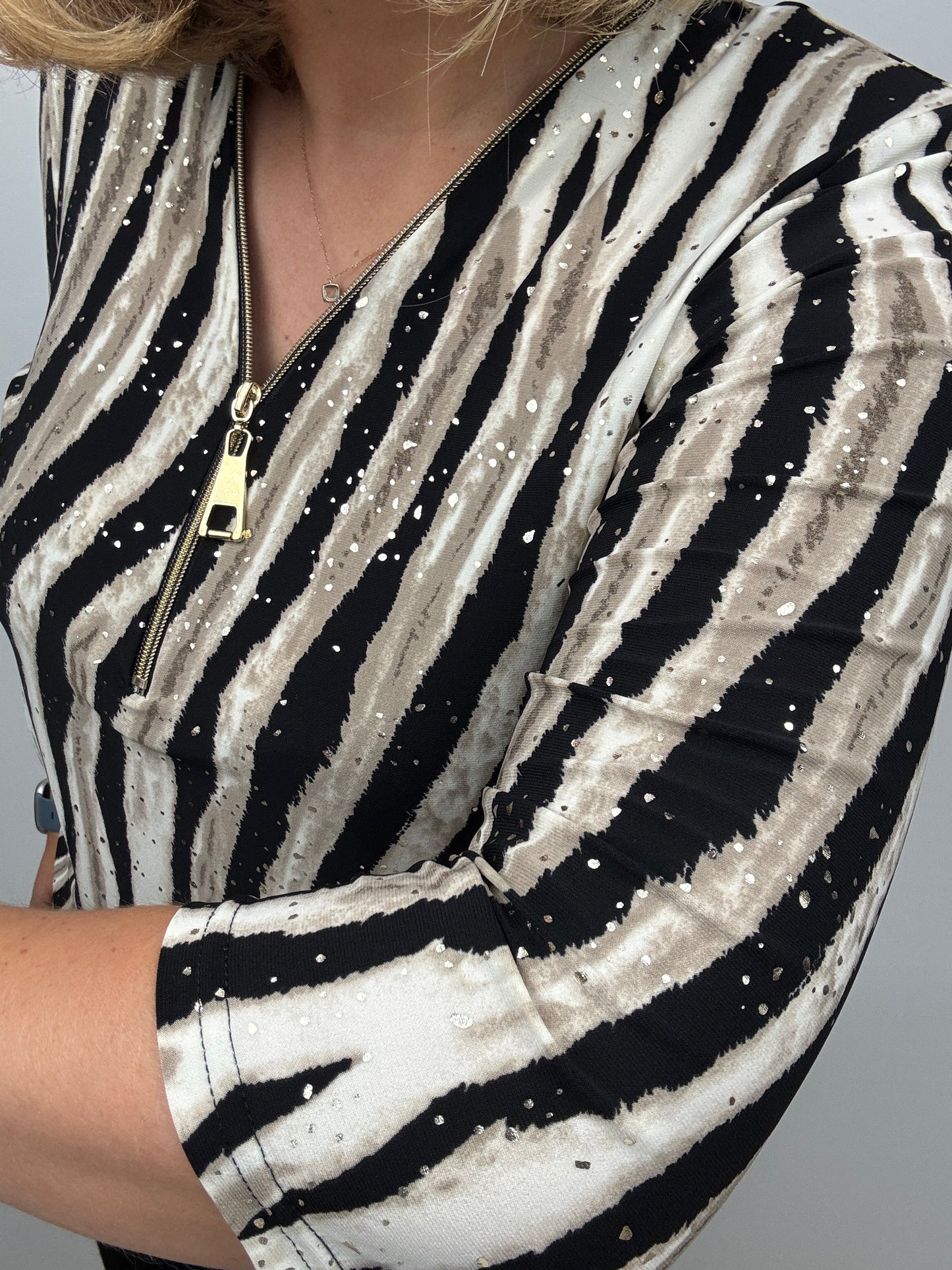 SYDNEY 3/4 sleeve zip top