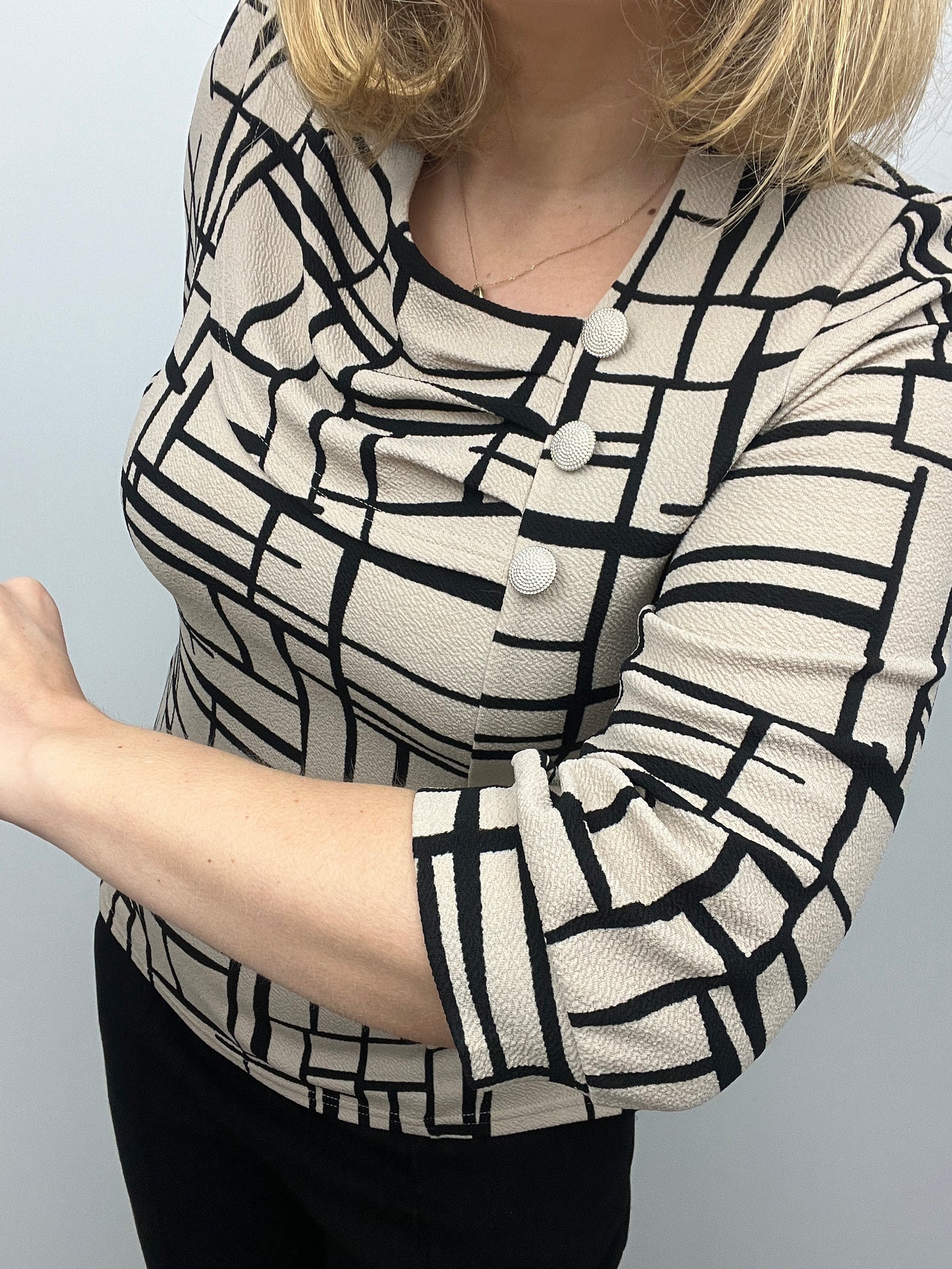 MARCELLA top with pleated neckline