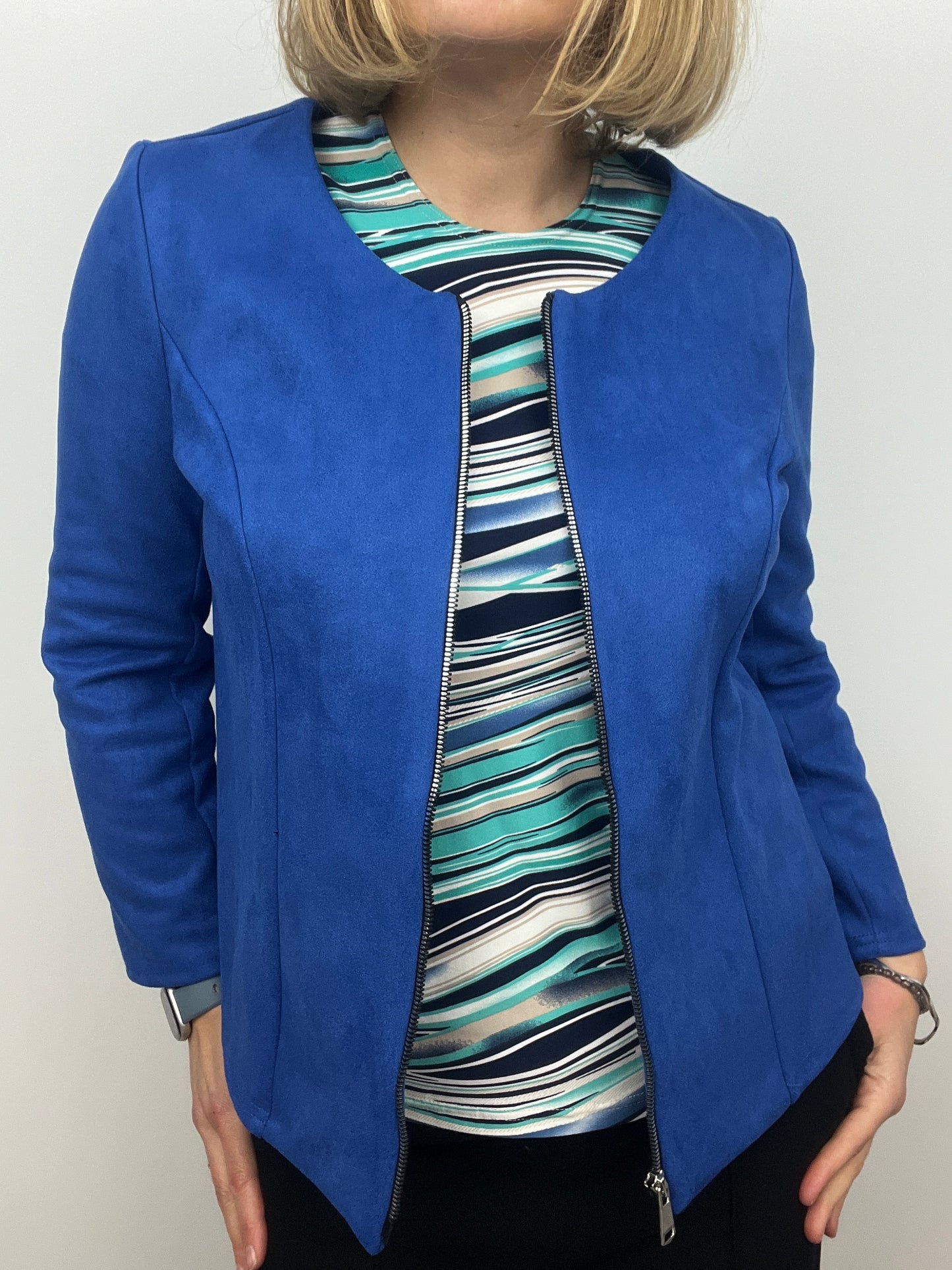 Suedette jacket blue