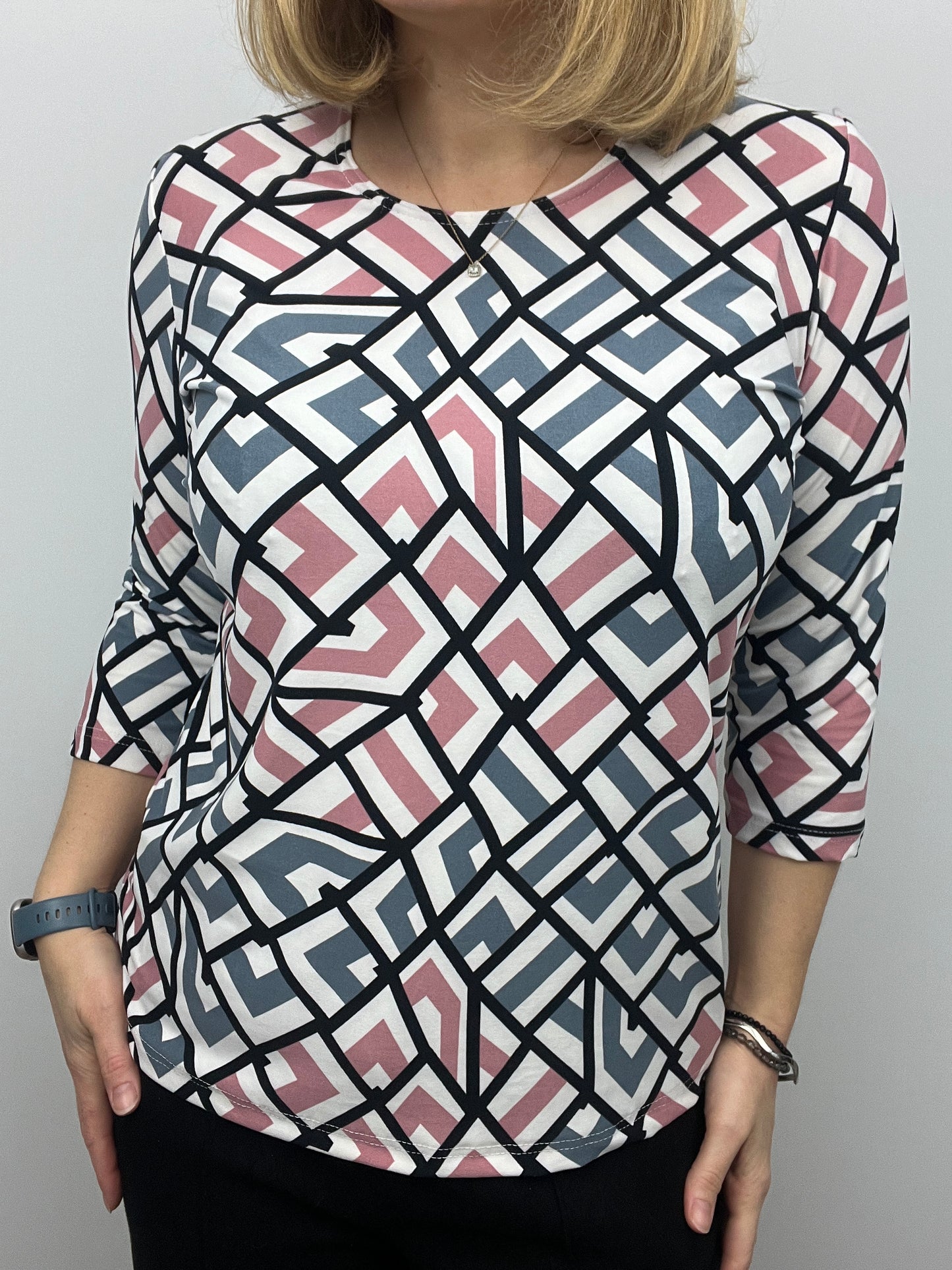 JANE peachy feeling style top 3/4 sleeves