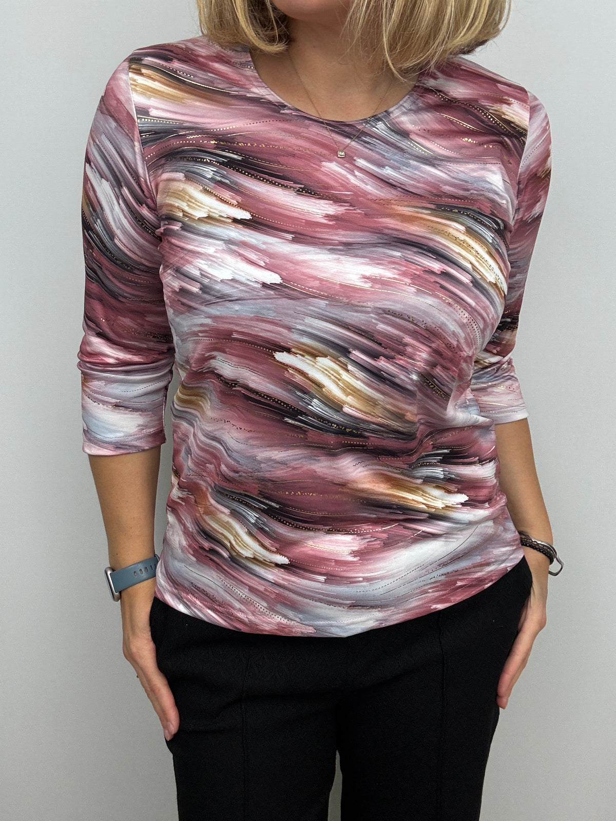 WENDY peachy feeling style top 3/4 sleeves