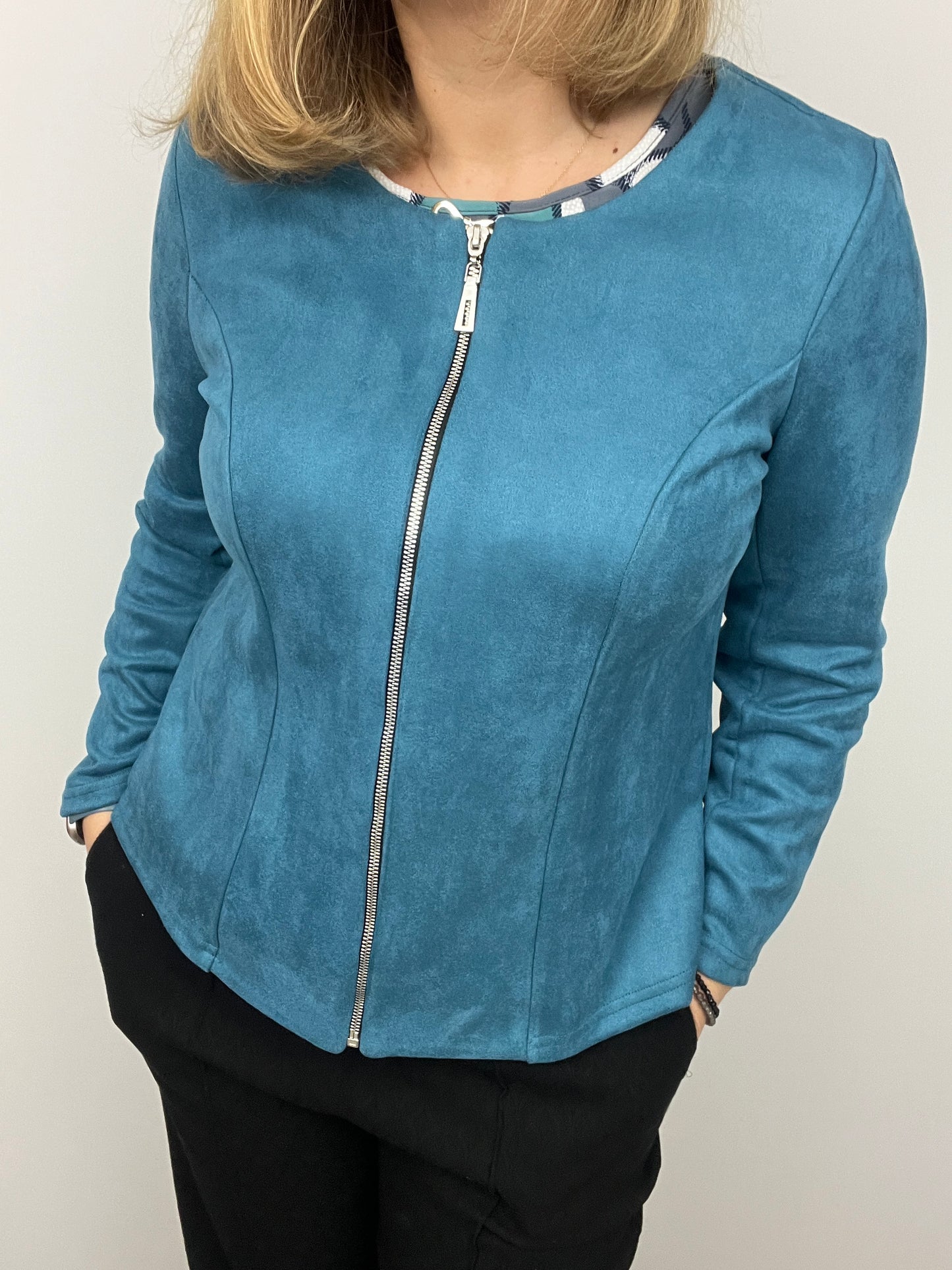 Teal Suedette jacket