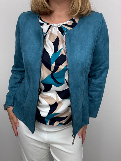 Teal Suedette jacket