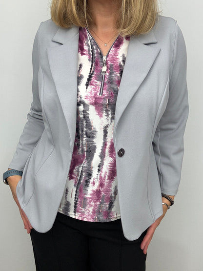 ABBEY 3/4 sleeve zip top
