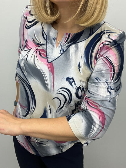 GLORIA top with mini v-neck
