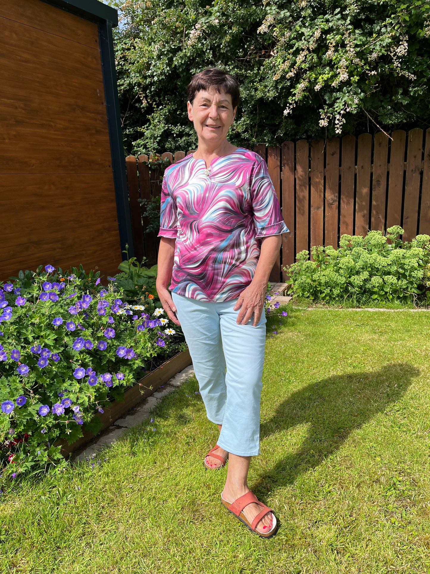 Gillian swirl print top