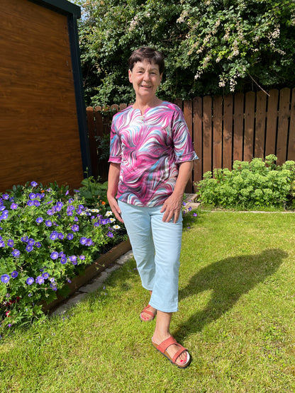 Gillian swirl print top