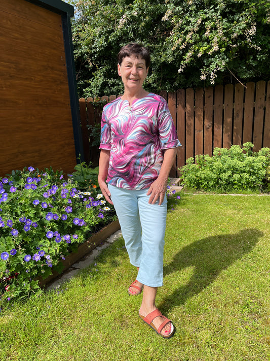 Gillian swirl print top