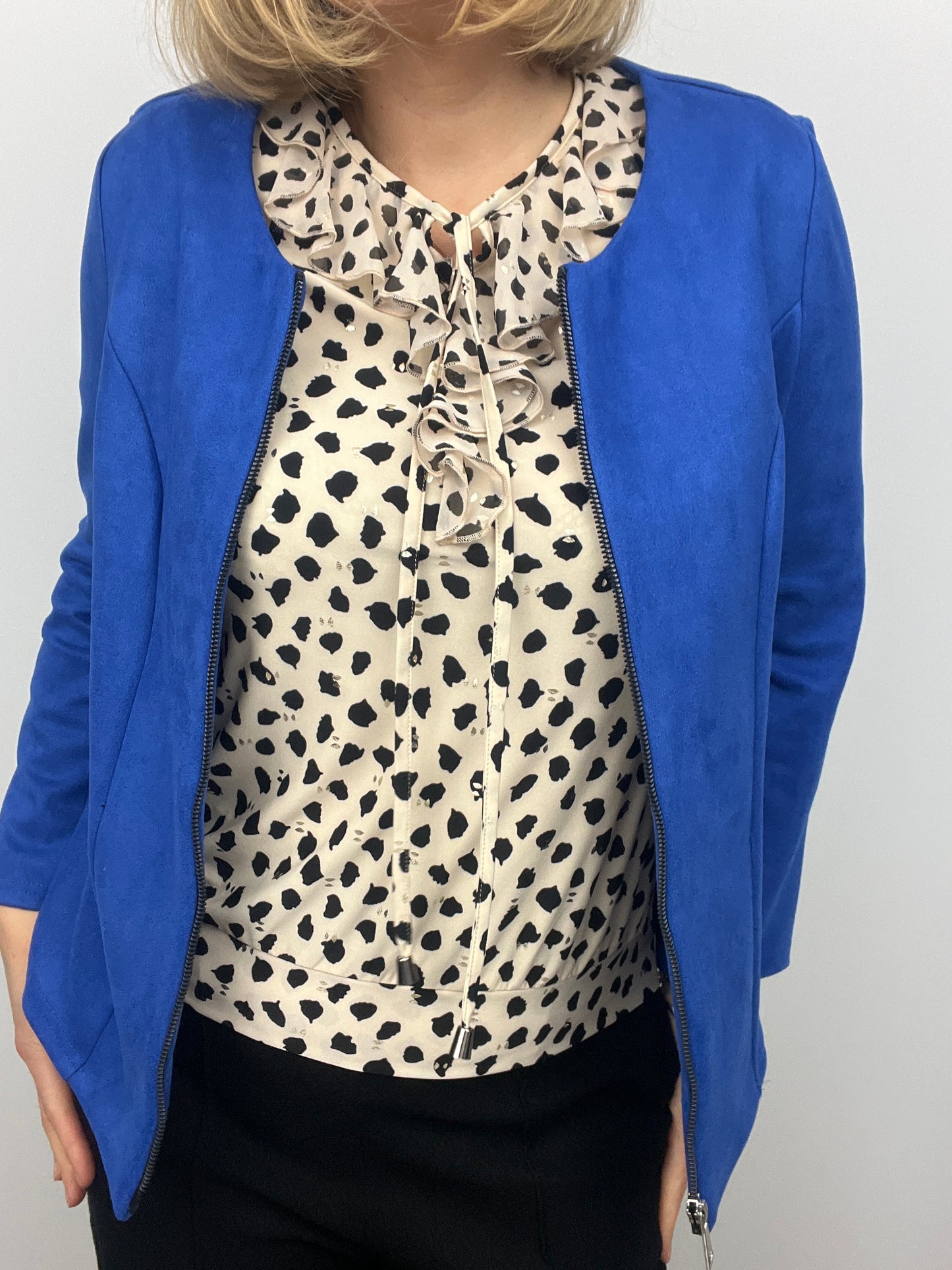 Suedette jacket blue