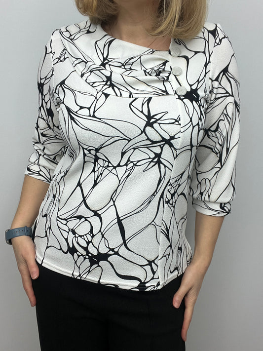 AVRIL top with pleated neckline