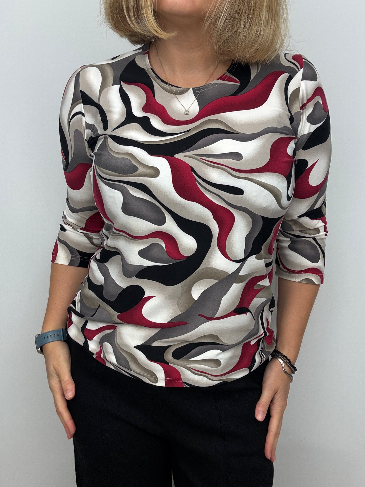 LYNDA peachy feeling style top 3/4 sleeves