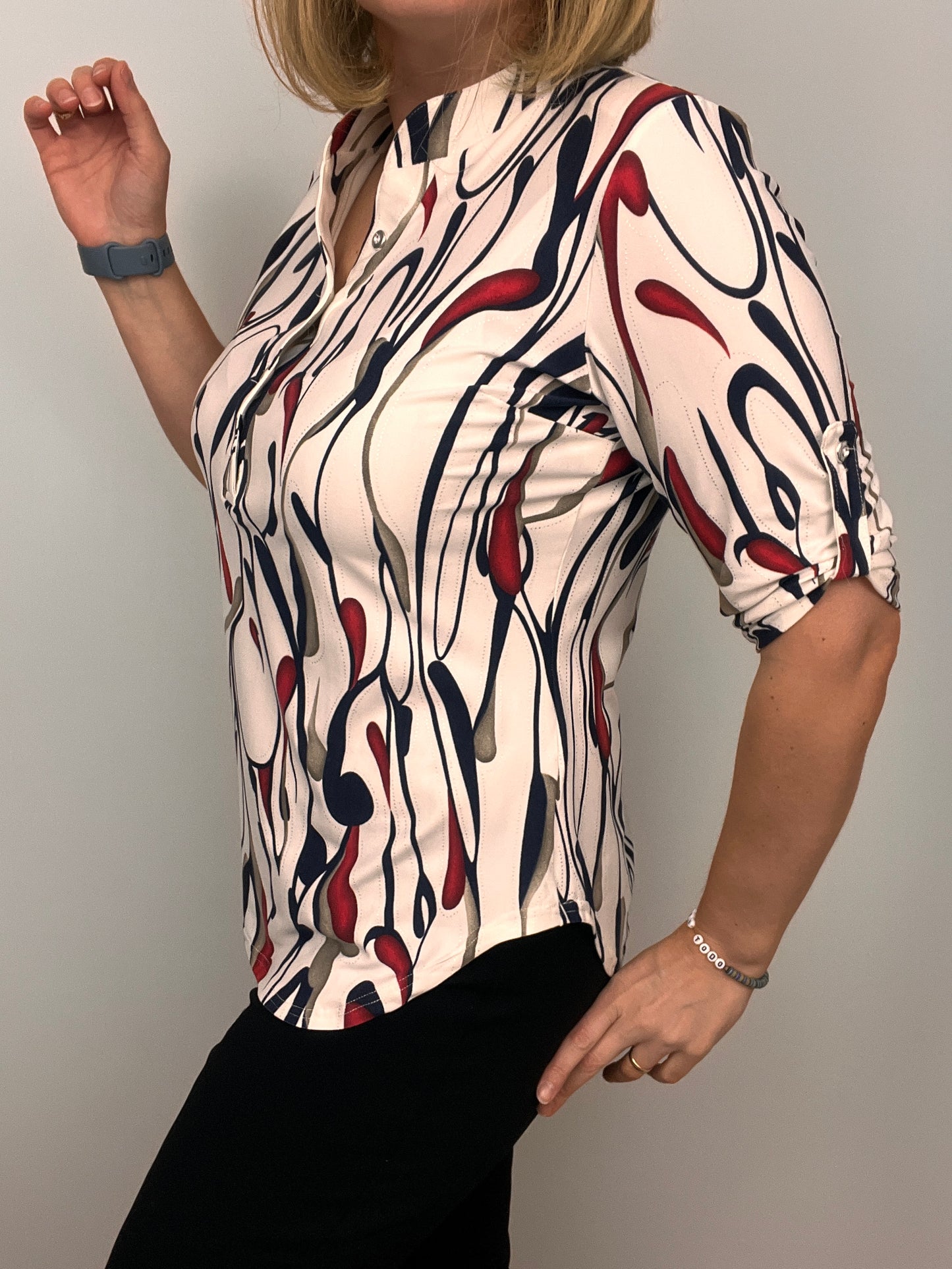 OLIVIA stand-up collar top