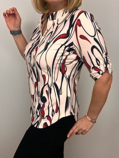OLIVIA stand-up collar top