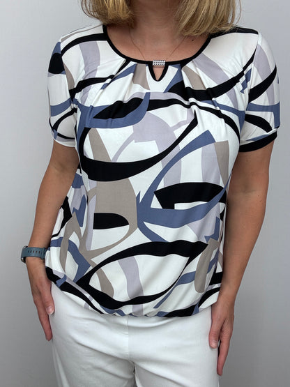 CELESTE top with gently elasticated hem