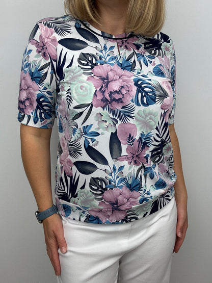 NANCY short sleeve top with wide band