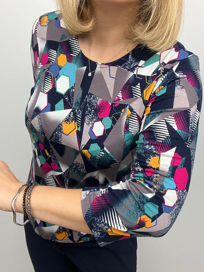 CHLOE cotton feel style top 3/4 sleeves