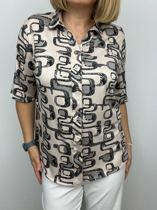 GRAINNE button down blouse with collar - sizes 14-24