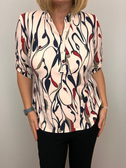 OLIVIA stand-up collar top