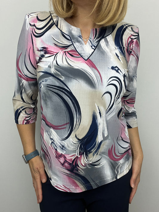 GLORIA top with mini v-neck