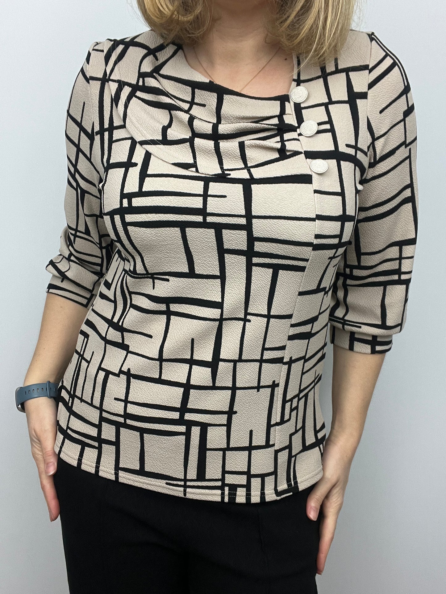 MARCELLA top with pleated neckline